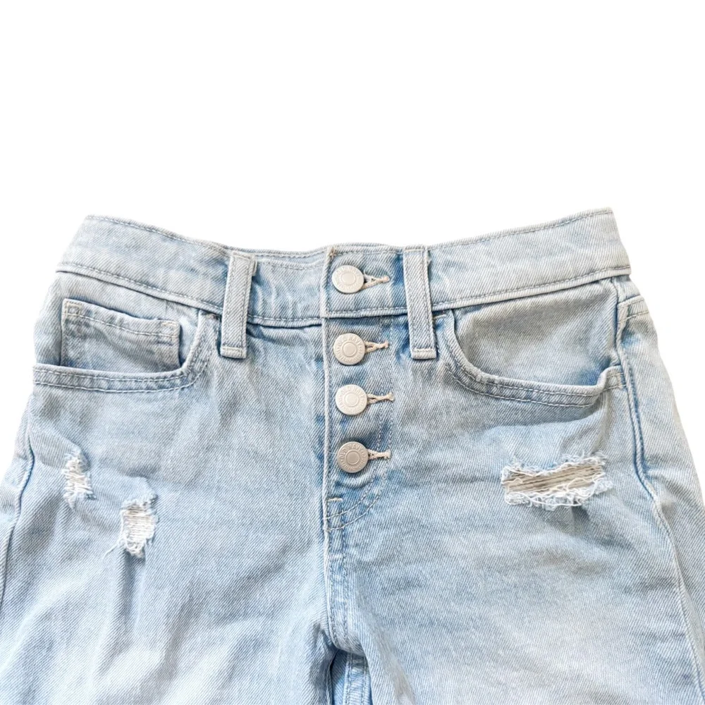 Old Navy | Button Front High Rise Cuffed Denim Blue Shorts, Girls Size 10
